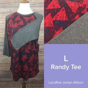 LuLaRoe Randy Baseball Tee, 3/4 length sleeves